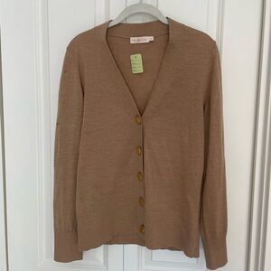 Classic Tory Burch V-Neck Button Cardigan - Tan